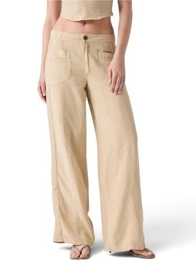 Women’s Guess Casual Linen Blend Pants  in Beige 31X32